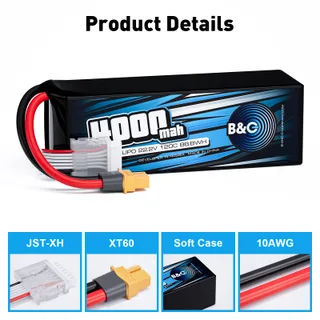 Аккумулятор Li-Po B&C 4000 MAH 22.2v (6s) 120C, XT60, Soft case — фото 3