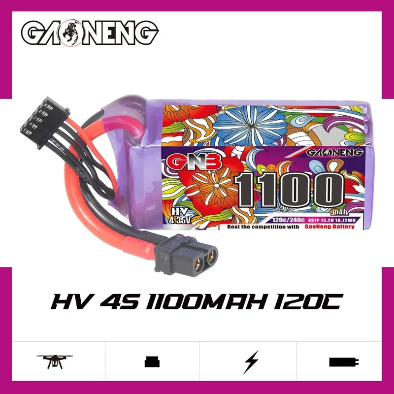 Аккумулятор LiPo GAONENG GNB LiHV 1100mAh 4S 15.2V 120C XT60