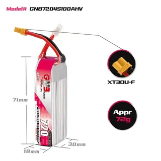 Аккумулятор Li-po Gaoneng GNB 720mah 4S1P 15.2V HV 160C 71х18х30mm XT30 — фото 2