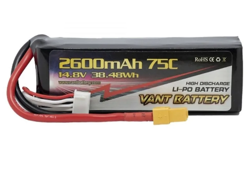 Аккумулятор LiPo Vant - 14.8В 2600мАч 75C (4S, разъём XT60)