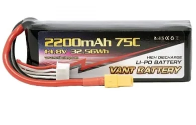 Аккумулятор LiPo Vant - 14.8В 2200мАч 75C (4S, разъём XT60)
