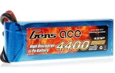 Gens Ace Li-pol 14.8V 4400mAh, 35C, 4s1p, Deans T-Plug