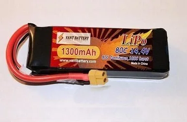 VANT Li-pol 14.8V 1300mAh, 80C HV, 4s1p, XT60/EC3/Deans