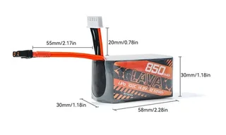 Аккумуляторы Li-po BetaFPV LAVA 850mAh 4S 14.8V 100C XT30 (Набор 2 штуки) — фото 3