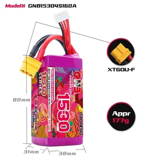 Аккумулятор Li-po Gaoneng GNB 1530mah 4S1P 14.8V 160C — фото 2