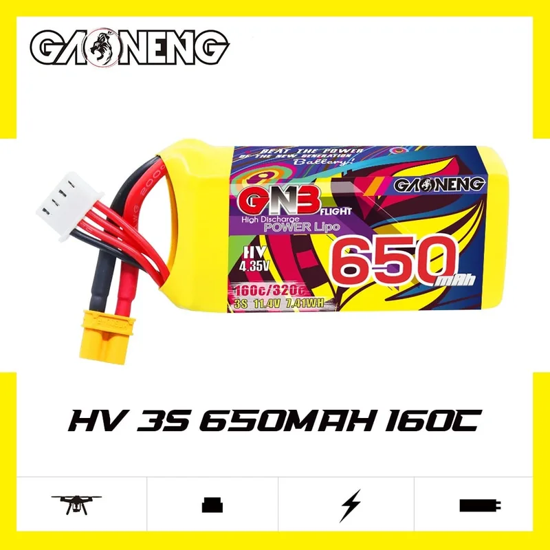 Аккумулятор Li-po Gaoneng GNB 650mah 3S1P 11.4V HV 160C 18*30*64mm-XT30