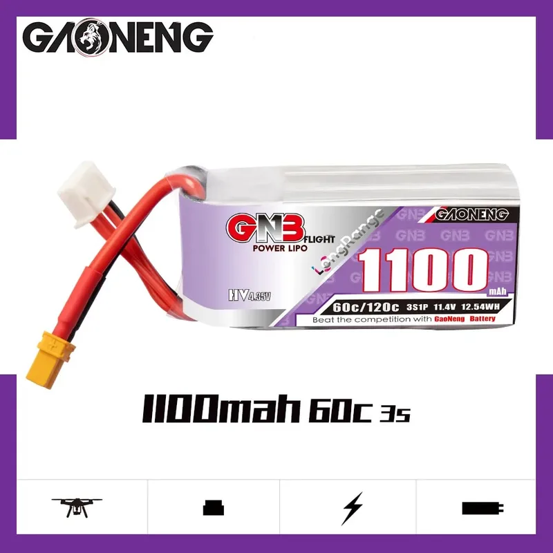 Аккумулятор Li-po Gaoneng GNB 1100mah 3S1P 11.4V HV 60C XT30