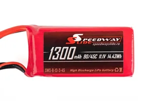 Аккумулятор Speedway Slide 73x35x23mm Li-Po 1300mAh 3S 11.1V 45C softcase XT60 — фото 2