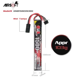 Аккумулятор для страйкбола Li-po Gaoneng GNB 1500MAH 3S1P 11.1V 30C 19x21x130mm Mini Tamiya — фото 4