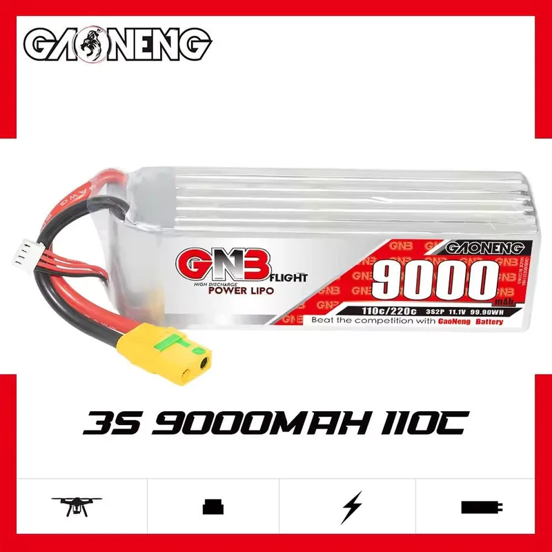 Аккумулятор Li-po GNB 9000mah 3S2P 11.1V 110C 39x49x159mm XT60
