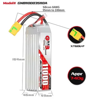 Аккумулятор Li-po Gaoneng GNB 11000mah 3S2P 11.1V 110C 46x49x164mm XT60 — фото 5