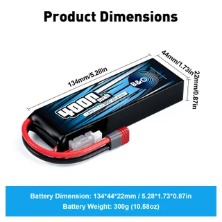 Аккумулятор Li-Po B&C 4000 MAH 11.1v (3s) 90C, T-Plug, Soft case — фото 2