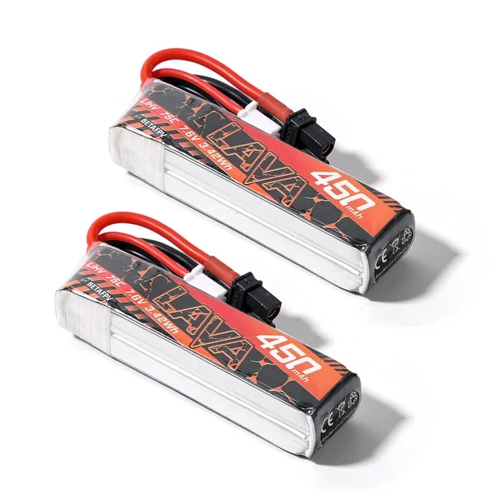 Аккумуляторы Li-po BetaFPV LAVA 450mAh 2S 7.4V 75C XT30 (Набор 2 штуки)