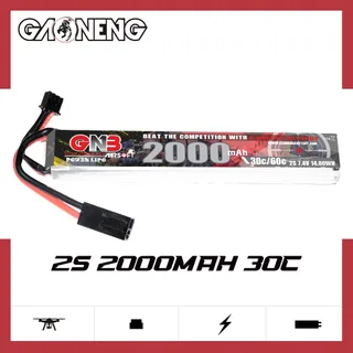 Аккумулятор для страйкбола Li-po Gaoneng GNB 2000MAH 2S1P 7.4V 30C 17x20x129mm Mini Tamiya