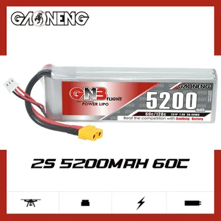 Аккумулятор LiPo GAONENG GNB 5200mAh 2S1P 7.4V 60C 134х44х34mm XT60