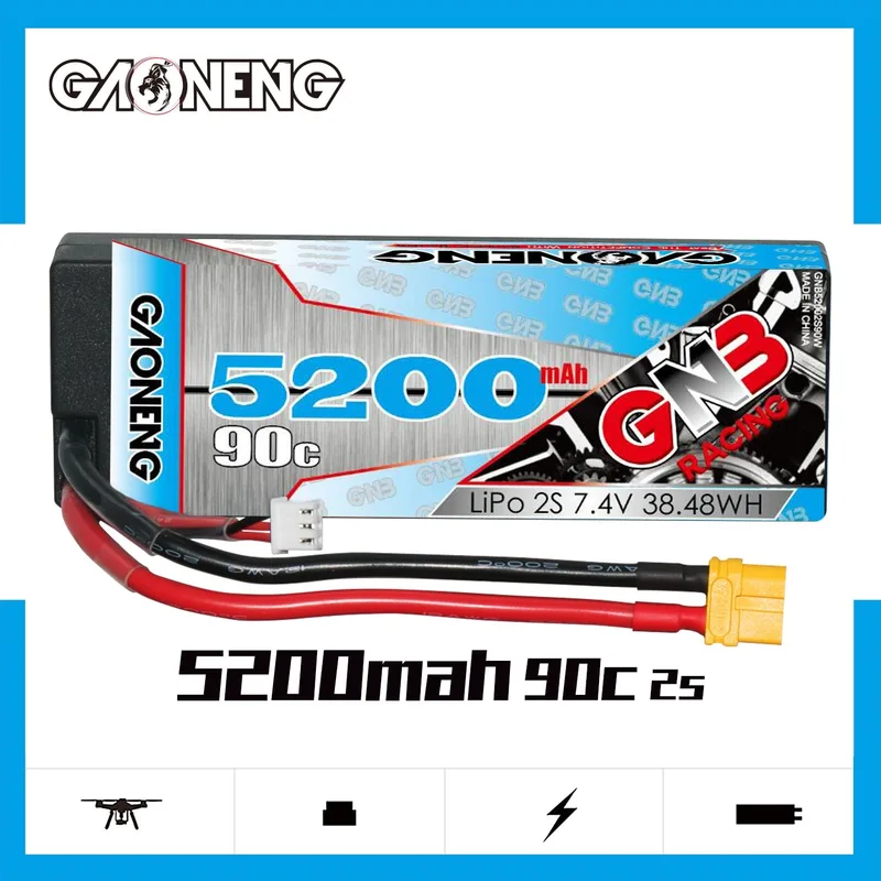 Аккумулятор Li-po Gaoneng GNB 5200MAH 7.4V 2S1P 90C 25.1x47x139mm XT60