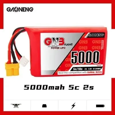 Аккумулятор Li-po Gaoneng GNB 5000mah 2S1P 7.4V 5C 20*53*81mm for Radiomaster TX16S