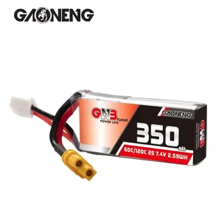 Аккумулятор Li-po Gaoneng GNB 350mah 2S1P 7.4V 60C 12x20.5x45mm XT30 — фото 3