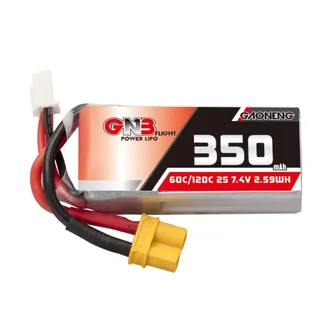 Аккумулятор Li-po Gaoneng GNB 350mah 2S1P 7.4V 60C 12x20.5x45mm XT30 — фото 4