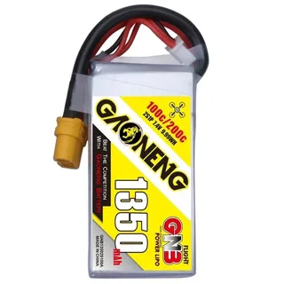 Аккумулятор Li-po Gaoneng GNB 1350mah 2S1P 7.4V 100C 16x34x70mm — фото 2