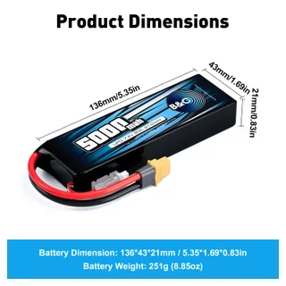 Аккумулятор Li-po B&C 5000 MAH 7.4v (2s), 50C, XT60, Soft case — фото 2
