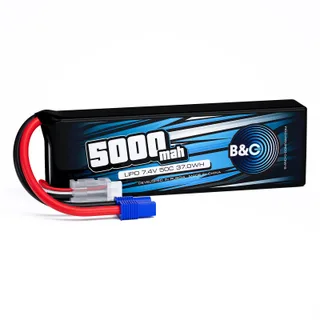 Аккумулятор Li-po B&C 5000 MAH 7.4v (2s), 50C, EC3, Soft case