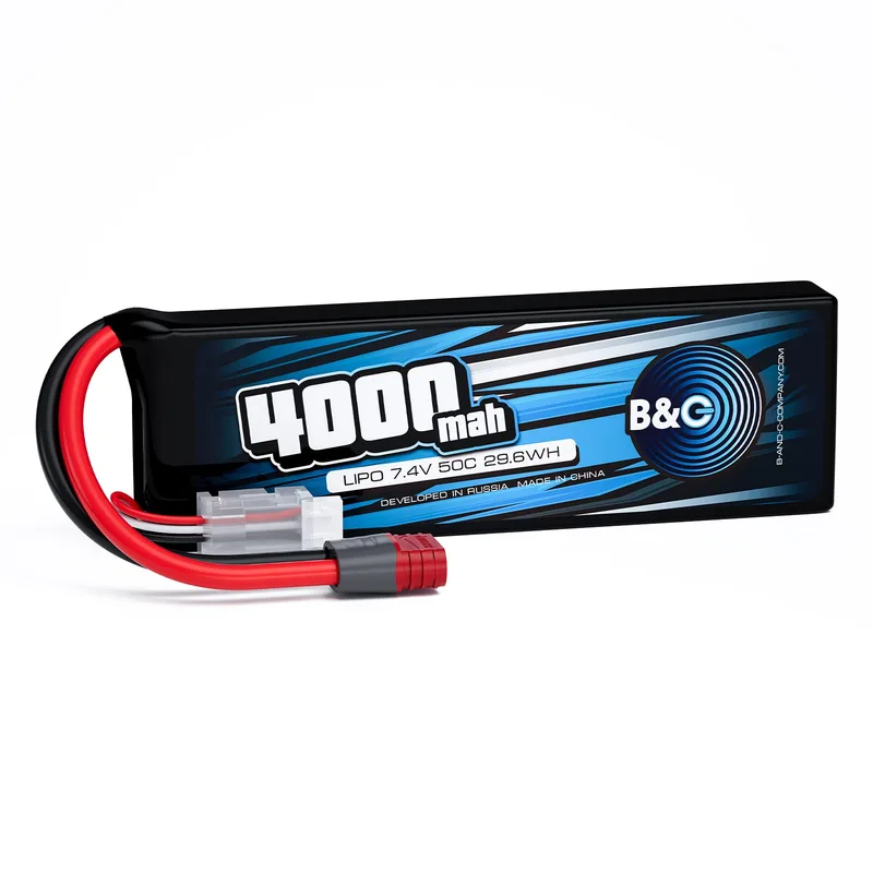 Аккумулятор Li-po B&C 4000 MAH 7.4V (2s) 50C, T-plug, Soft case