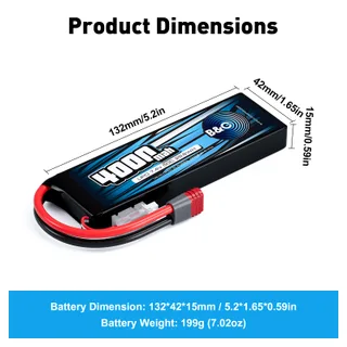 Аккумулятор Li-po B&C 4000 MAH 7.4V (2s) 50C, T-plug, Soft case — фото 2