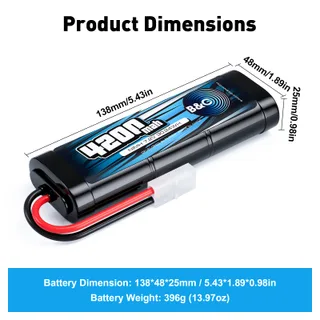 Аккумулятор NiMH B&C 6-Cells 4200 MAH 7.2V, Tamiya — фото 2