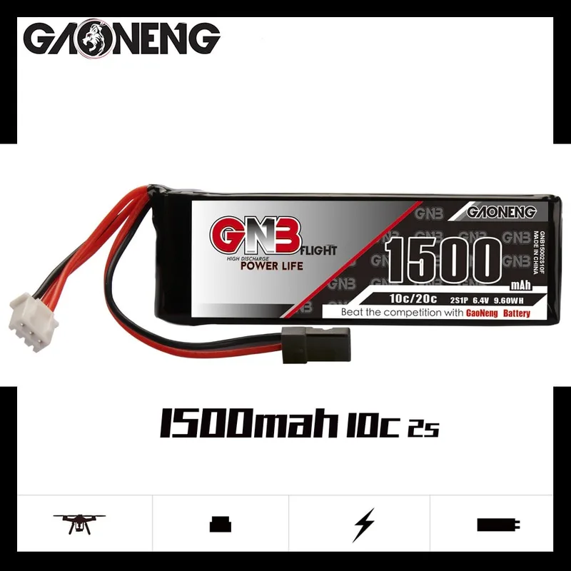 Аккумулятор Gaoneng GNB 1500mah 2S1P 6.4V LiFe 10C для Sanwa M12-RS MT46