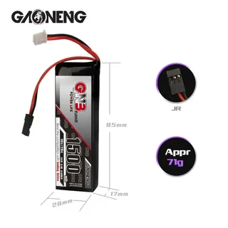Аккумулятор Gaoneng GNB 1500mah 2S1P 6.4V LiFe 10C для Sanwa M12-RS MT46 — фото 4