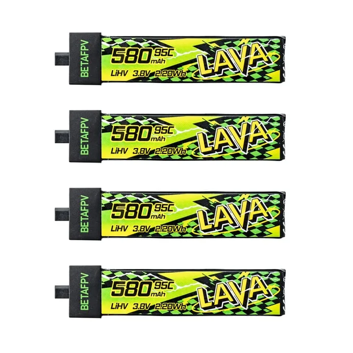 Аккумуляторы Li-po BetaFPV LAVA II 580mAh 1S 3.8V HV 95C BT2.0 (Набор 4 штуки)