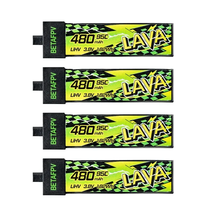 Аккумуляторы Li-po BetaFPV LAVA II 480mAh 1S 3.8V HV 95C BT2.0 (Набор 4 штуки)