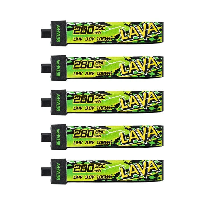 Аккумуляторы Li-po BetaFPV LAVA II 280mAh 1S 3.8V HV 95C BT2.0 (Набор 5 штук)