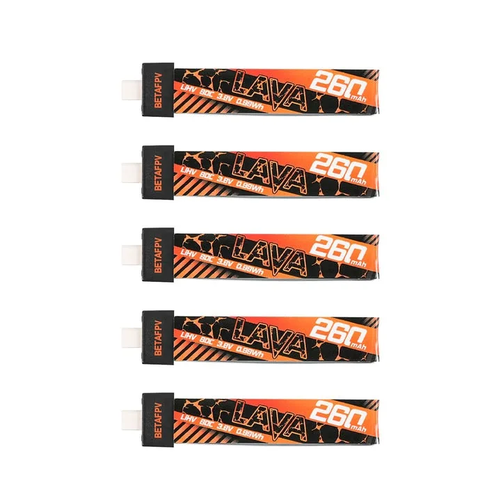 Аккумуляторы Li-po BetaFPV LAVA 260mAh 1S 3.8V HV 80C BT2.0 (Набор 5 штук)