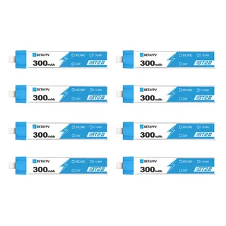 Аккумуляторы Li-po BetaFPV 300mAh 1S 3.8V HV 30/60C BT2.0 (Набор 8 штук)