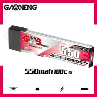 Аккумулятор Li-po Gaoneng GNB 550mah 1S1P 3.8V HV 100C 6x18x65mm PLASTIC HEAD