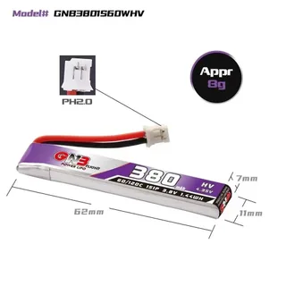 Аккумулятор Li-po Gaoneng GNB 380mah 1S1P 3.8V HV 60C 7x11x62mm — фото 2