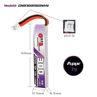 Аккумулятор Li-po Gaoneng GNB 300mah 1S1P 3.8V HV 60C — фото 2