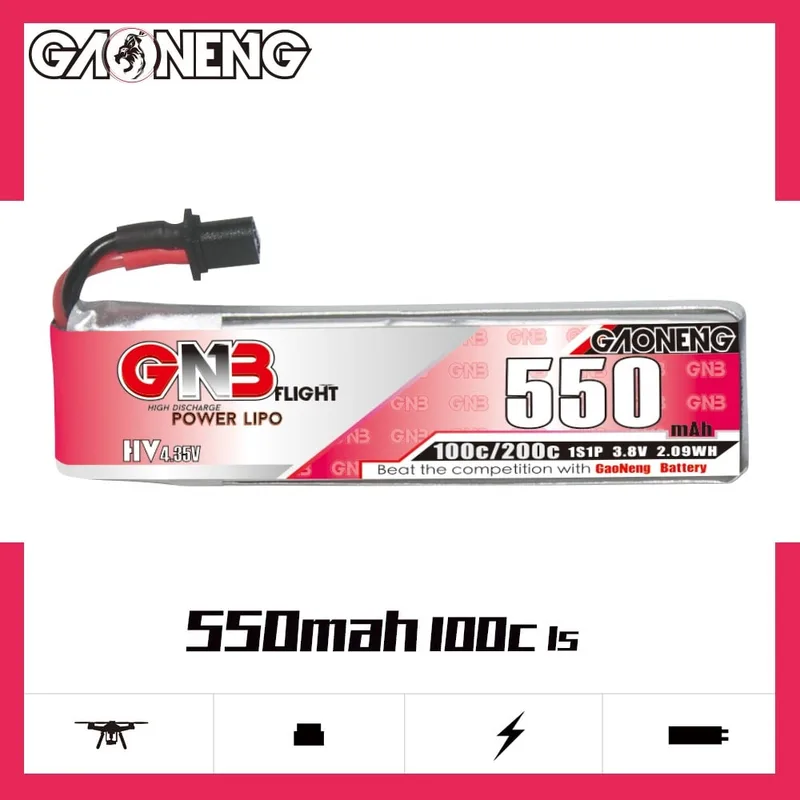 Аккумулятор GNB Li-po 550mah 1S1P 3.8V HV 100C 6*18*66mm CABLED A30