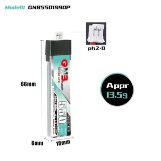 Аккумулятор Li-po Gaoneng GNB 550mah 1S1P 3.7V 90C 6x18x66mm — фото 2