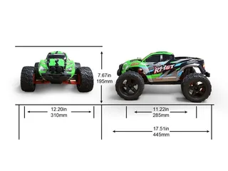 Радиоуправляемый монстр Remo Hobby GT Brushless (зеленый) 4WD 2.4G 1/10 RTR — фото 9