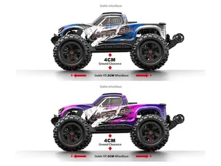 Радиоуправляемый монстр MJX Hyper Go H16H (фиолетовый) 4WD 2.4G LED GPS 1/16 RTR — фото 7