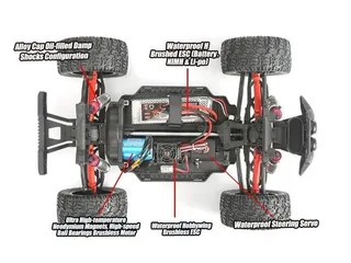 Радиоуправляемый монстр Remo Hobby MMAX Brushless (красный) 4WD 2.4G 1/10 RTR — фото 5