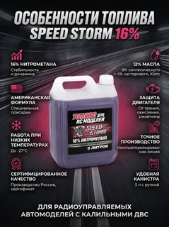 Топливо для радиоуправляемых машин Speed Storm Car 5л 16% — фото 3