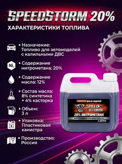 Топливо для радиоуправляемых машин Speed Storm Car 3л 20% — фото 4