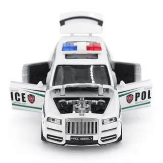 Радиоуправляемая металлическая полицейская машина Rolls-Royce Cullinan 1:22 — фото 4