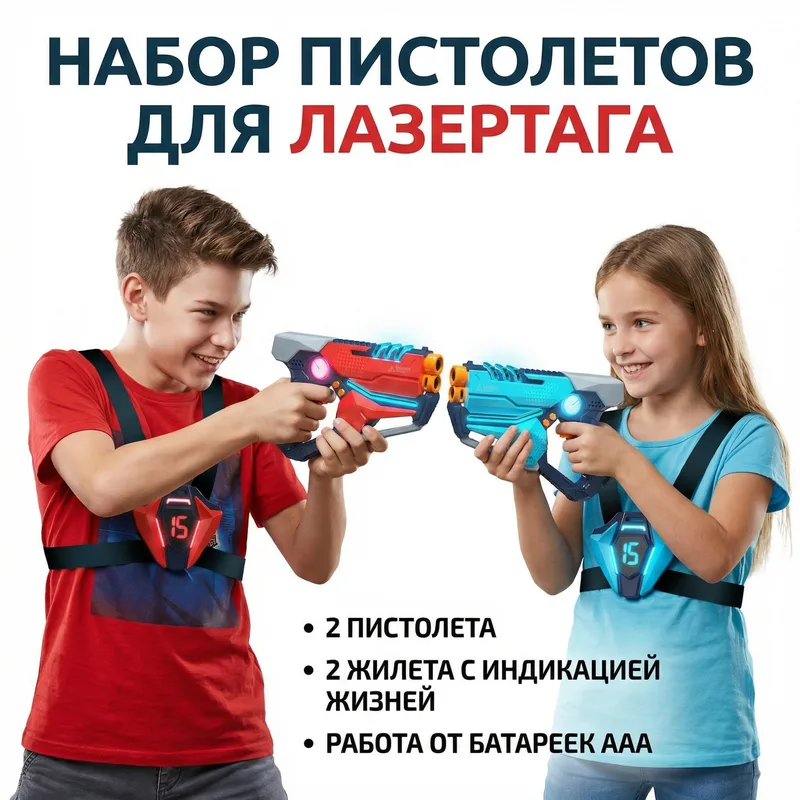 Набор для лазертага Wineya Star-Team (2 пистолета + 2 LED жилета)