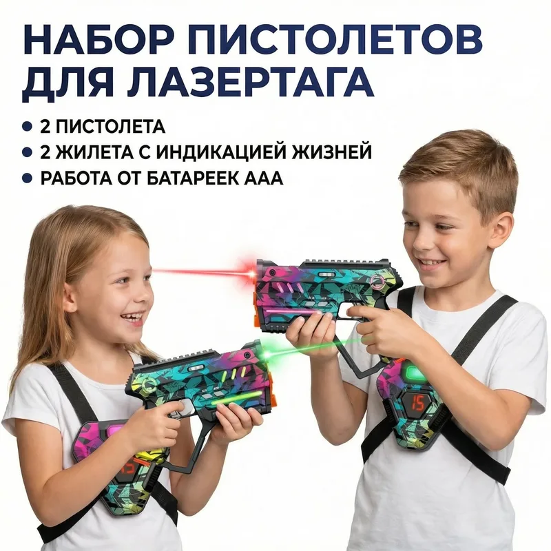 Набор для лазертага Wineya Star-Team (2 пистолета + 2 LED жилета)