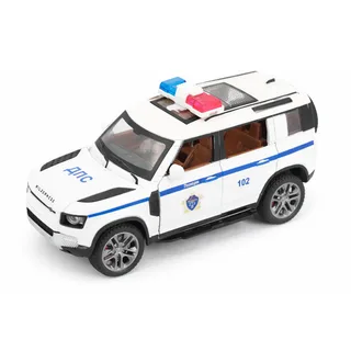 Радиоуправляемая металлическая полицейская машина Land Rover Defender 1:22 — фото 2